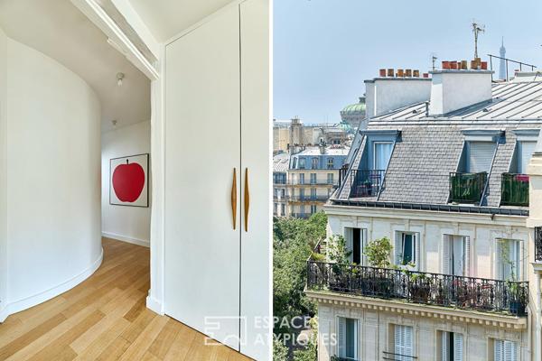 Lumineux duplex traversant en dernier étage avec balcon – quartier Maubeuge-Martyrs