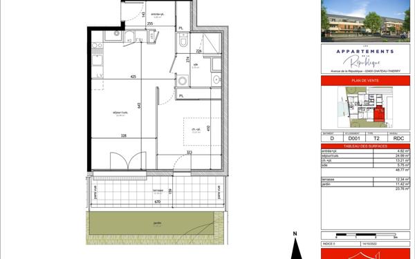 Appartement à vendre    2 pièces • 48,77 m2 Château-Thierry