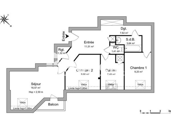 Location Appartement 3 pièces 70.6 m² - 38 RUE DU POILUS Schiltigheim 67300