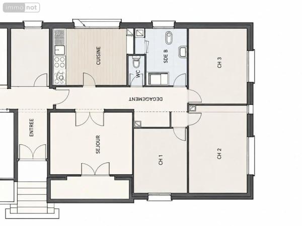 Achat - Appartement | Appartement rénové Chauny 02300 5 pièces 72 m 2
