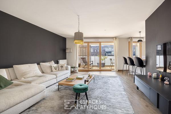 Contemporain avec grand balcon et garage