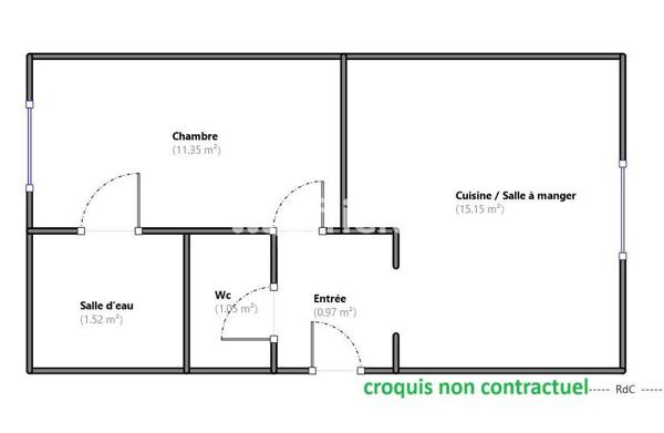 Appartement 2 pièces - 30 m² Exclusivité efficity
