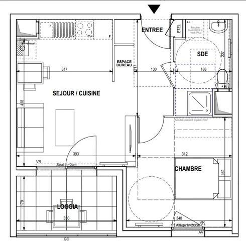 APPARTEMENT T2 A LOUER - ROUBAIX - 39.39 m 2 - 715 € charges comprises par mois