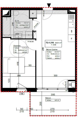 Appartement Mainvilliers 39.51 m²