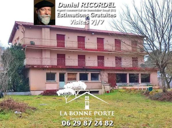 Vente a terme ok 18 ch, salle 150 couverts dépendances, sur13000m²