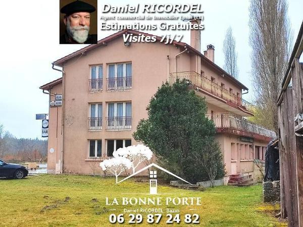 Vente a terme ok 18 ch, salle 150 couverts dépendances, sur13000m²