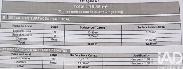 Appartement à vendre 1 pièce 16 m² Paris 20