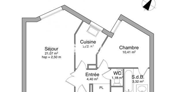 À vendre Appartement 2 pièces 46 m² - Levallois-perret 92300