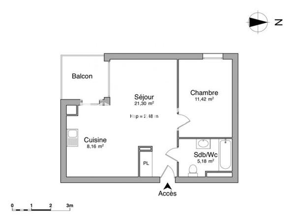 Location Appartement 2 pièces 46.06 m² - 23 RUE ADELE RITON Strasbourg 67000