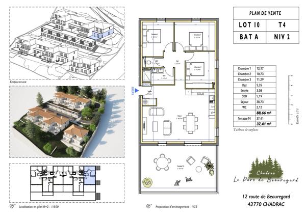 Vente Appartement88,66 m² - 4 Pièces - CHADRAC (43770)