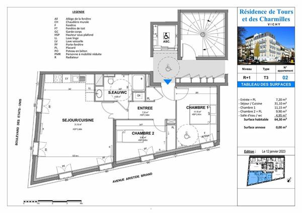 Appartement à vendre  1 pièce •  Vichy