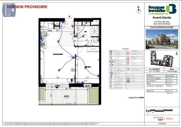 Appartement à louer 2 pièces 45.86m²