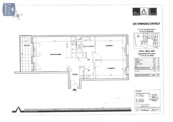 Appartement à louer 3 pièces 66.28m² Villecresnes (94440)