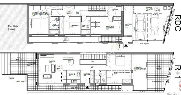 Nouveau, à 5min de Bailly, beau terrain à bâtir de 500m² avec projet accordé d'une maison de 200m² env., 4 chambres