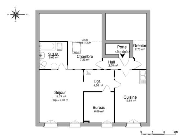 Location Appartement 3 pièces 59.99 m² - 217 RUE DU MARECHAL LYAUTEY Toul 54200
