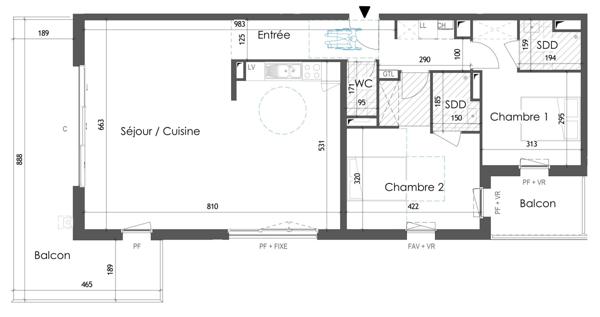 À vendre – Superbe T3 neuf de 93 m² avec 28 m² de balcons à Wimille