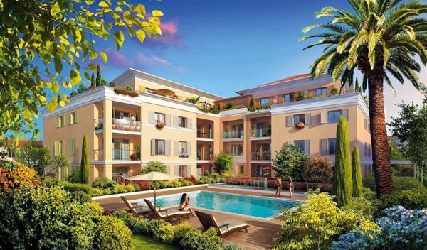 Cannes  Palm Beach  Charmant 2 pièces avec jardin privatif dans résidence avec piscine