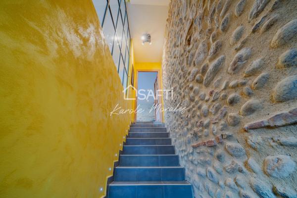 CORNEILLA LA RIVIERE, MAISON TRAVERSANTE DE VILLAGE AVEC GRAND GARAGE ET TERRASSE!