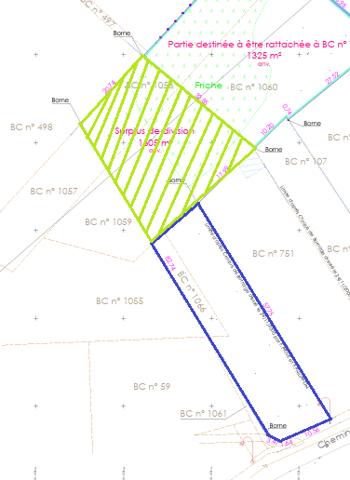 terrain a batir 1600 m² dont 850 m² constructible