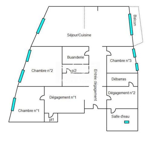 Appartement T4 de 104m² dernier étage centre-ville