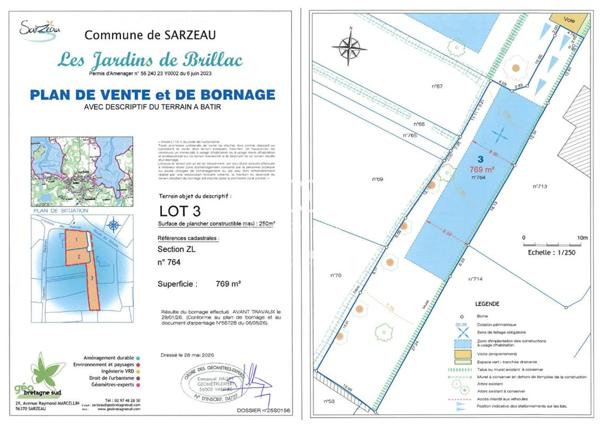 SARZEAU Terrain 769 m²