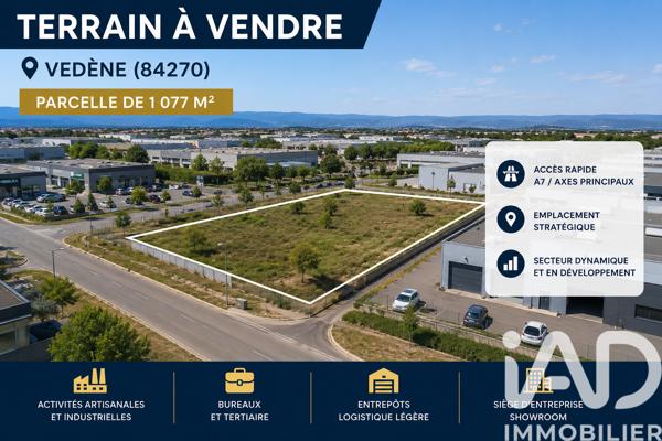 Terrain à vendre 1 077 m² Vedène