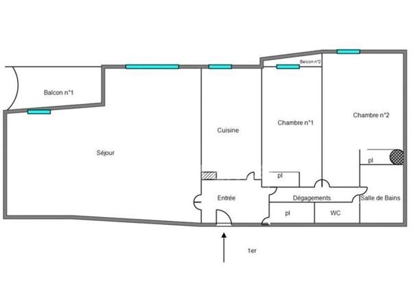 LYON 7 - Appartement T3 rénové avec balcon / Grand garage en sous sol