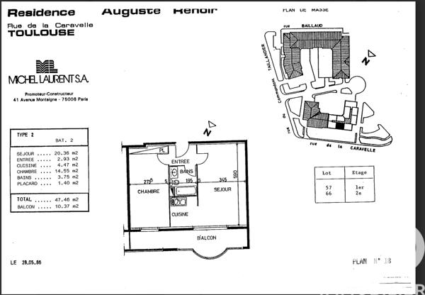 Appartement à vendre 2 pièces 46,99 m² Toulouse