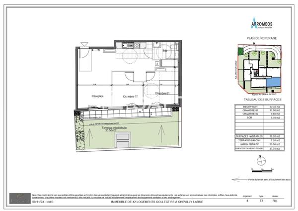 PROCHE METRO LIGNE 14 - LUMINEUX - TERRASSE ET JARDIN de 37 m2