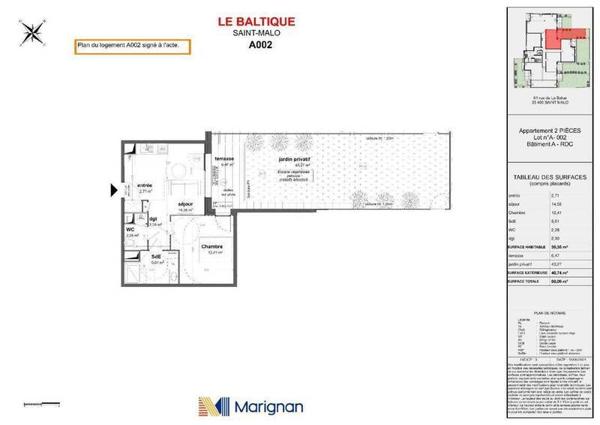 Appartement 2 pièces                                        - 35400 Saint-Malo Réf : 2442
