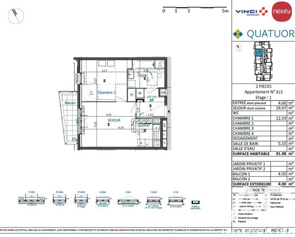 Appartement à vendre 2 pièces 41 m² Drancy