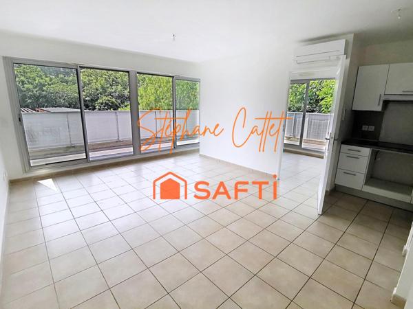 2P sur terrasse d'angle avec parking en sous-sol et cave