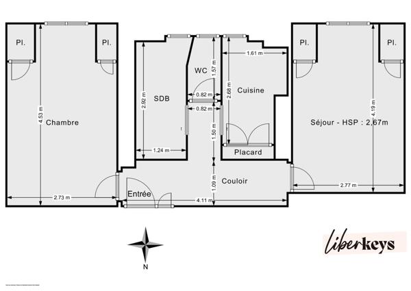 2 pièces - 45m² - dernier étage avec vue dégagée - Paris 13ème