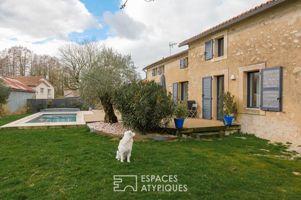 Longère rénovée avec piscine au calme
