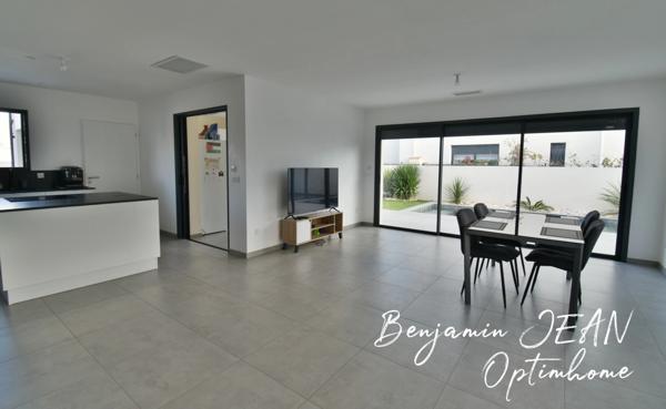 Maison contemporaine 4 faces avec piscine – Sérignan, à 900 m des plages