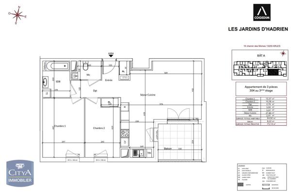 Appartement à louer 3 pièces 64.92m²