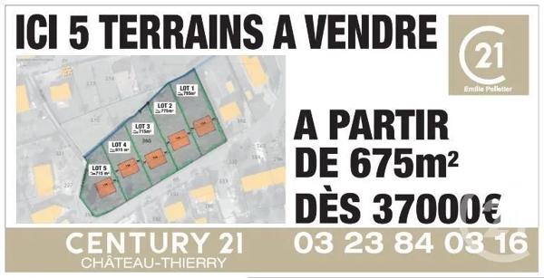 Terrain à vendre  1799 m 2   MOSLINS  - 51