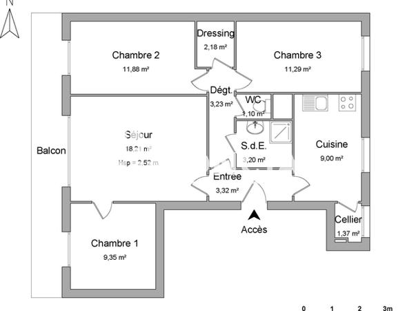 Location Appartement 3 pièces 74.13 m² - 32 RUE DE BEAUREGARD - RESIDENCE BEAUREGARD D137 La Rochelle 17000