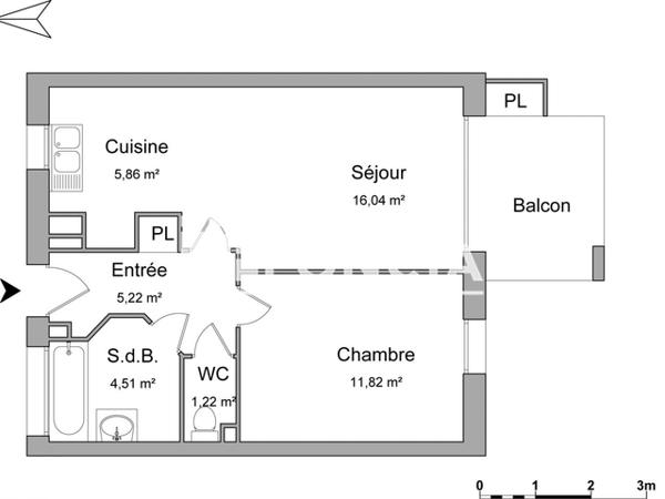 Location Appartement 2 pièces 44.67 m² - 1 RUE PAUL EMILE VICTOR Vendenheim 67550