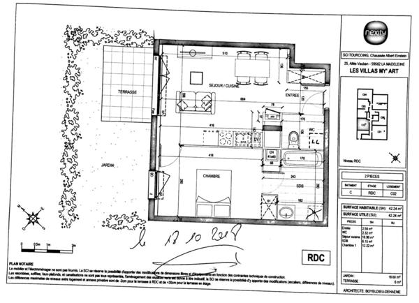 A louer T2 avec jardin, terrasse, et stationnement sécurisé