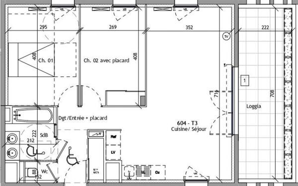 Appartement à vendre    3 pièces • 64 m2 Montpellier