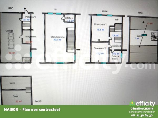 Maison 4 pièces - 88 m² Exclusivité efficity