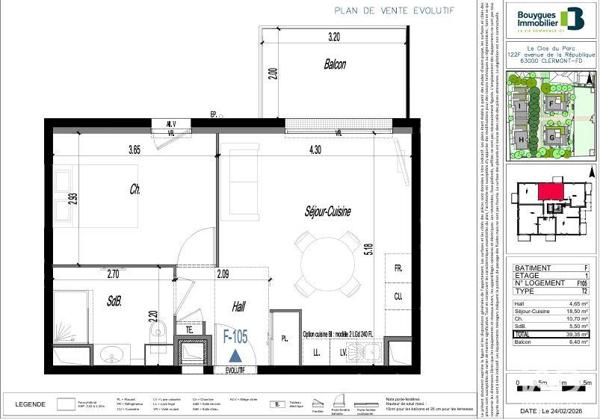 Appartement (neuf) à vendre 2 pièces 39 m² Clermont-Ferrand