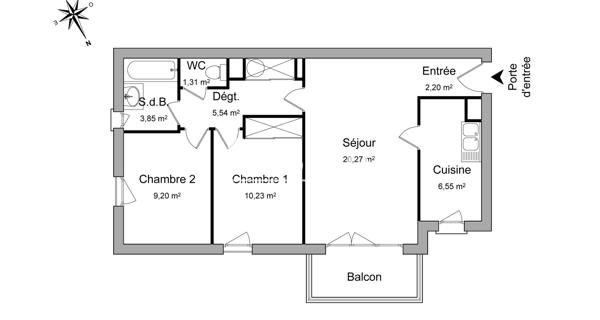 Location Appartement 3 pièces 59.15 m² - Dugny 93440