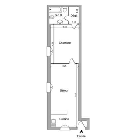 Appartement · Location Villefranche Sur Saone (69400) 2 pièces · 47m²