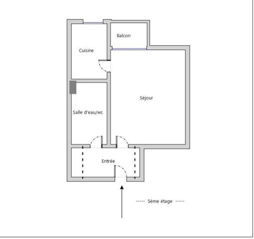 Paris 12éme  Studio de 26 m2 avec Balcon