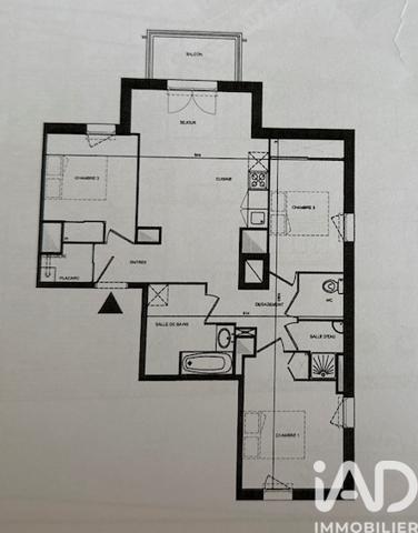 Appartement à vendre 4 pièces 70 m² Villepinte