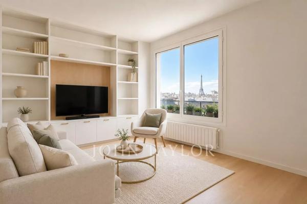 Appartement 3 pièces en étage élevé avec vues Tour Eiffel et Invalides