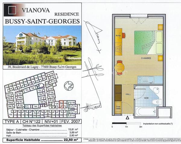 Appartement de 22,50 m²