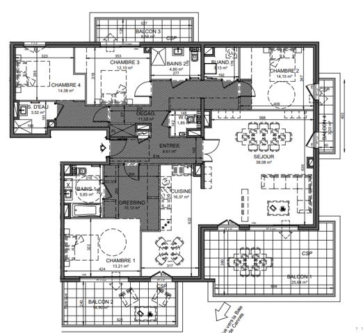 Achat appartement Le Cannet - 4 pièce(s) - 158 m² - 2 132 500 €